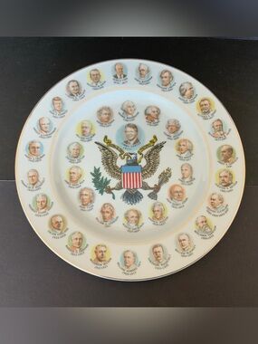 Vintage “Two Hundred Years of Presidents”collector plate, Japan